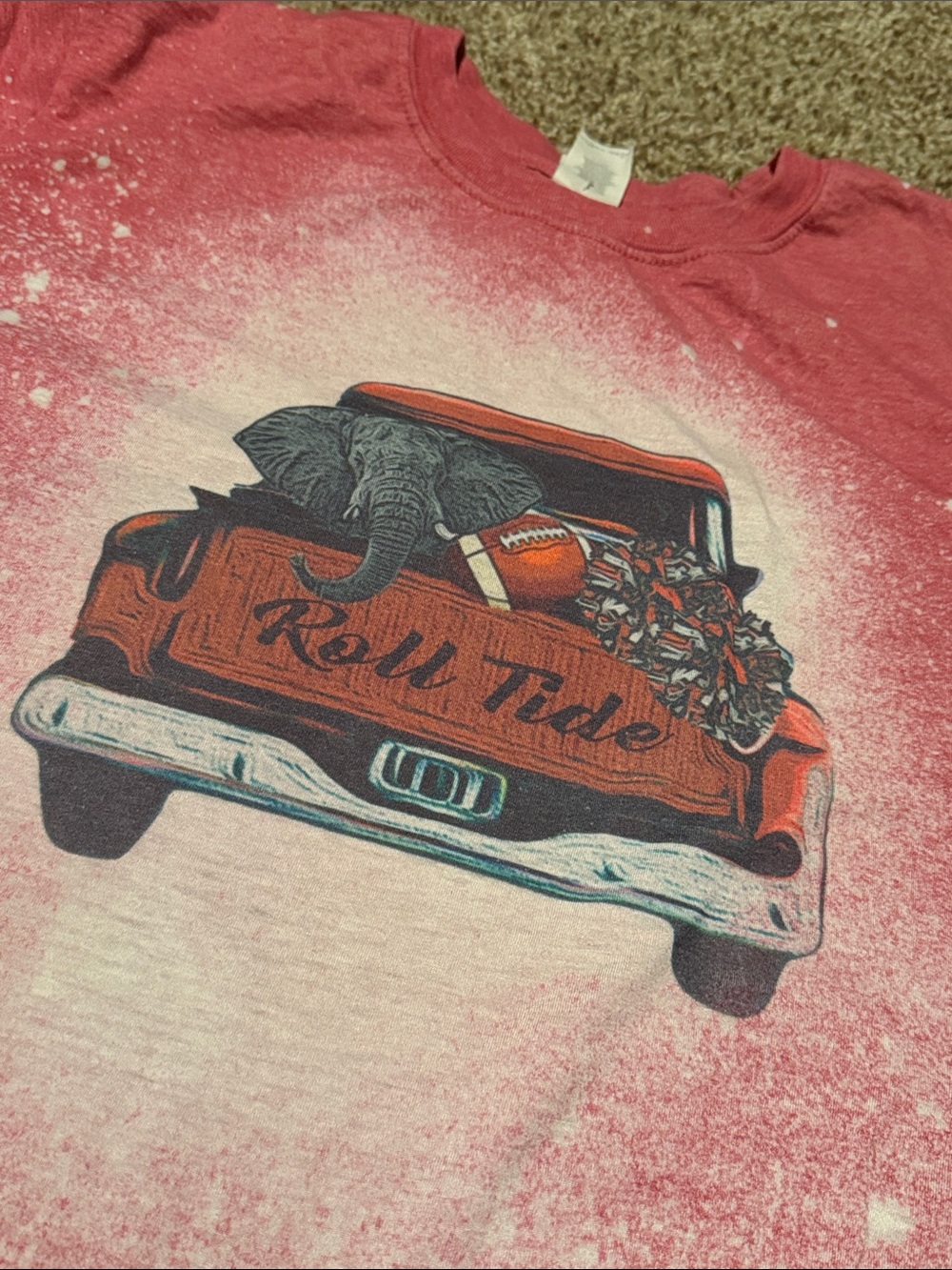 Alabama Crimson Tide bleachers-splatter look tee (L)